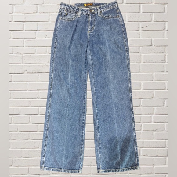 wrangler aura Denim - Wrangler Aura Women’s Jeans Sz 4 Mid Rise Straight Leg Blue Denim Stretch 30x30
